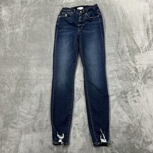 Good American Jeans Womens 4/27 Blue Skinny Stretch Dark Wash Denim Preppy City